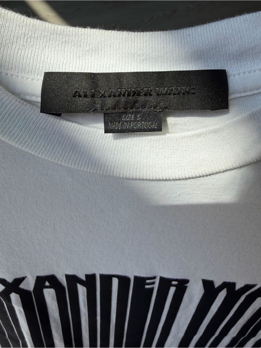Alexander Wang White T-Shirt with Black Barcode Logo - Picture 4 of 4